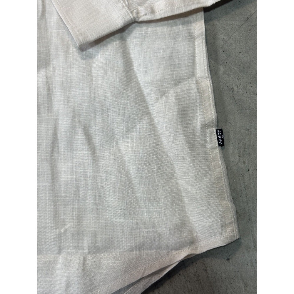 Levi's Redloop Cream Button Up Collared 100% Line… - image 3